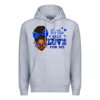 Heather Grey sorority colors it's the self love for me afro wom Premium Hoodie - texasbilliewilder