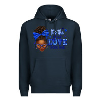 Navy sorority colors it's the self love for me afro wom Premium Hoodie - texasbilliewilder