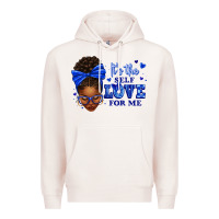Pale Pink sorority colors it's the self love for me afro wom Premium Hoodie - texasbilliewilder