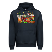 Navy Christmas coffee cups with French Bulldog Urban Hoodie - RanaPortraitStore