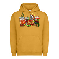 Christmas Coffee Cups With French Bulldog Urban Hoodie | Teevron