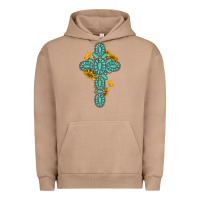 Gemstone Cross With Sunflowers And Butterflies Urban Hoodie | Teevron