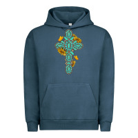 Pigment Midnight Navy gemstone cross with sunflowers and butterflies Urban Hoodie - texasbilliewilder
