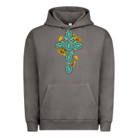 Pigment Tornado gemstone cross with sunflowers and butterflies Urban Hoodie - texasbilliewilder