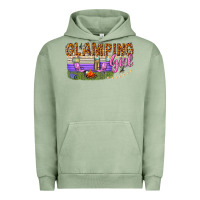 Pigment Oil Green glamping girl Urban Hoodie - texasbilliewilder