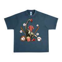 Midnight Navy brachiosaurus with baseball Urban Heavy Tee - Artiststas