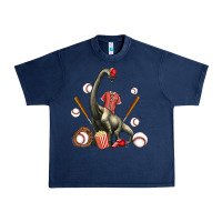 Navy brachiosaurus with baseball Urban Heavy Tee - Artiststas