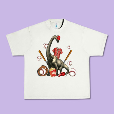 Brachiosaurus With Baseball Urban Heavy Tee Designed By Artiststas