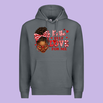 Sorority Colors Red And White It's The Self Love F Premium Hoodie Designed By Texasbilliewilder