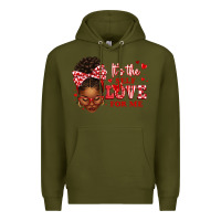 Army Green sorority colors red and white it's the self love f Premium Hoodie - texasbilliewilder