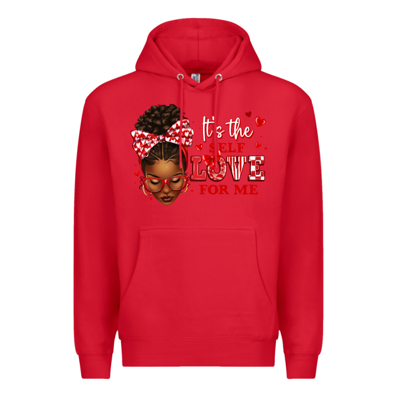 Sorority Colors Red And White It's The Self Love F Premium Hoodie by texasbilliewilder | Teevron