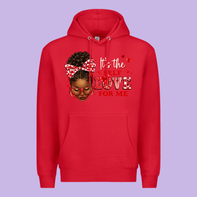 Sorority Colors Red And White It's The Self Love F Premium Hoodie Designed By Texasbilliewilder