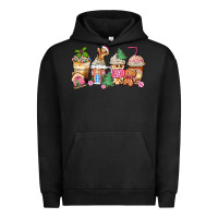 Pigment Black pink gingerbread coffee cups Urban Hoodie - Zillion Design Studio