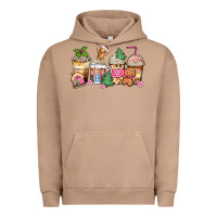 Pigment Burro pink gingerbread coffee cups Urban Hoodie - Zillion Design Studio
