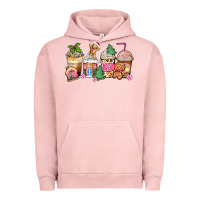 Pigment Salmon pink gingerbread coffee cups Urban Hoodie - Zillion Design Studio