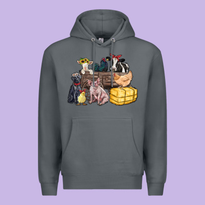 Farm Animals Wagon Premium Hoodie Designed By Zillion Design Studio