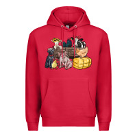 Cardinal farm animals wagon Premium Hoodie - Zillion Design Studio