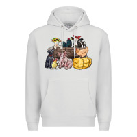 Dove Grey farm animals wagon Premium Hoodie - Zillion Design Studio