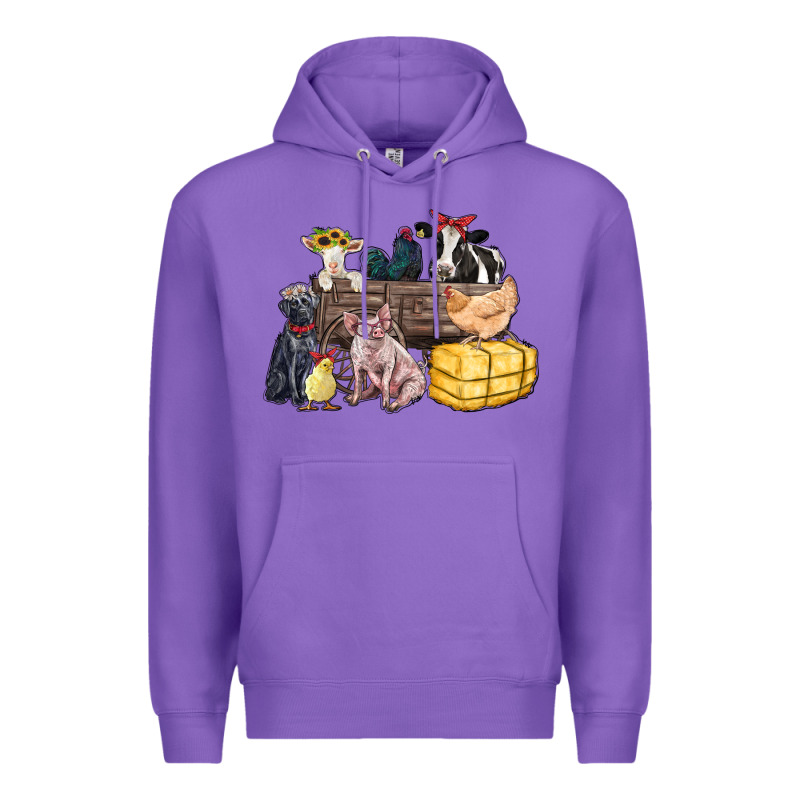 Farm Animals Wagon Premium Hoodie by Zillion Design Studio | Teevron