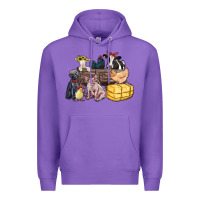 Purple farm animals wagon Premium Hoodie - Zillion Design Studio
