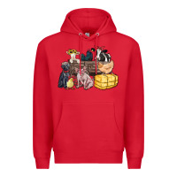 Red farm animals wagon Premium Hoodie - Zillion Design Studio
