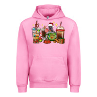 Fuchsia Pink Christmas coffee cups with Pitbull Urban Hoodie - RanaPortraitStore