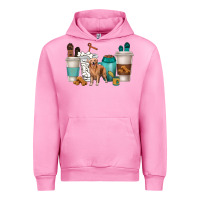 Fuchsia Pink golden retriever dog coffee cups Urban Hoodie - texasbilliewilder