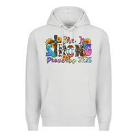Dove Grey she is strong proverbs 31 25 Premium Hoodie - Zillion Design Studio