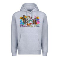 Heather Grey she is strong proverbs 31 25 Premium Hoodie - Zillion Design Studio