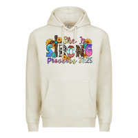 Oatmeal Heather she is strong proverbs 31 25 Premium Hoodie - Zillion Design Studio