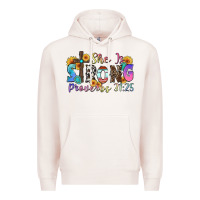 Pale Pink she is strong proverbs 31 25 Premium Hoodie - Zillion Design Studio