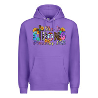 Purple she is strong proverbs 31 25 Premium Hoodie - Zillion Design Studio