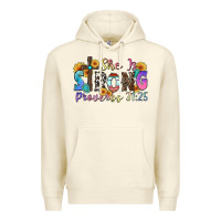 Sandshell she is strong proverbs 31 25 Premium Hoodie - Zillion Design Studio