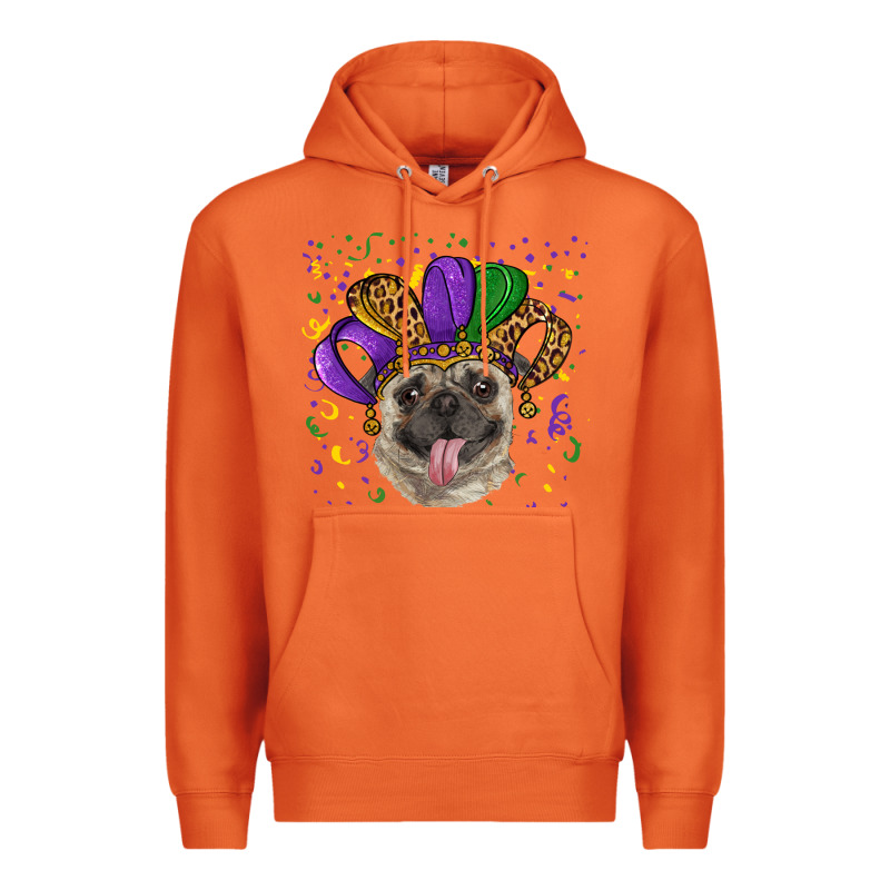 Mardi Gras Hat Pug Premium Hoodie by RanaPortraitStore | Teevron