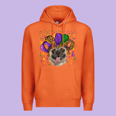 Mardi Gras Hat Pug Premium Hoodie Designed By Ranaportraitstore