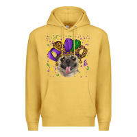 Antique Gold Mardi gras hat pug Premium Hoodie - RanaPortraitStore