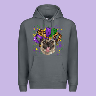 Mardi Gras Hat Pug Premium Hoodie Designed By Ranaportraitstore