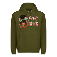 Army Green sorority colors it's the self love for me afro wom Premium Hoodie - texasbilliewilder