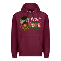 Burgundy sorority colors it's the self love for me afro wom Premium Hoodie - texasbilliewilder