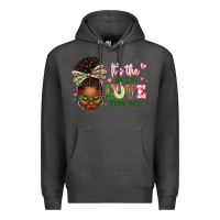 Charcoal Heather sorority colors it's the self love for me afro wom Premium Hoodie - texasbilliewilder