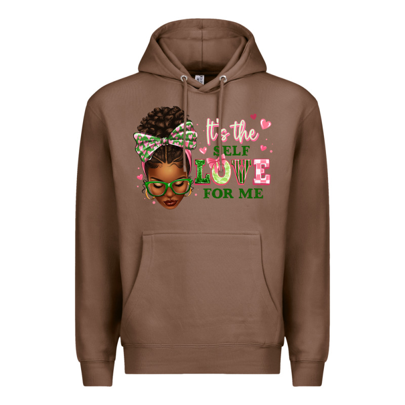 Sorority Colors It's The Self Love For Me Afro Wom Premium Hoodie by texasbilliewilder | Teevron