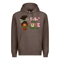 Coffee sorority colors it's the self love for me afro wom Premium Hoodie - texasbilliewilder