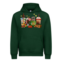 Forest Green Christmas coffee cups with Pug Urban Hoodie - RanaPortraitStore