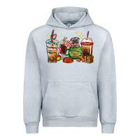 Christmas Coffee Cups With Pug Urban Hoodie | Teevron