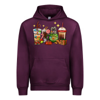 Mauve Wine Christmas coffee cups with Pug Urban Hoodie - RanaPortraitStore