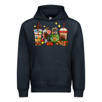 Navy Christmas coffee cups with Pug Urban Hoodie - RanaPortraitStore