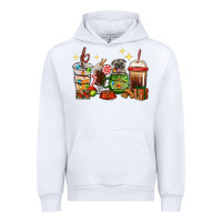 White Christmas coffee cups with Pug Urban Hoodie - RanaPortraitStore