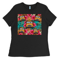 Black school bus leopard cowhide Ladies Tee - Artiststas