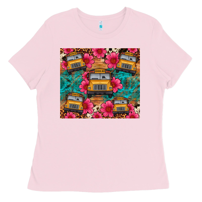 School Bus Leopard Cowhide Ladies Tee by Artiststas | Teevron