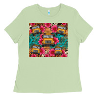 Matcha school bus leopard cowhide Ladies Tee - Artiststas